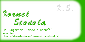 kornel stodola business card